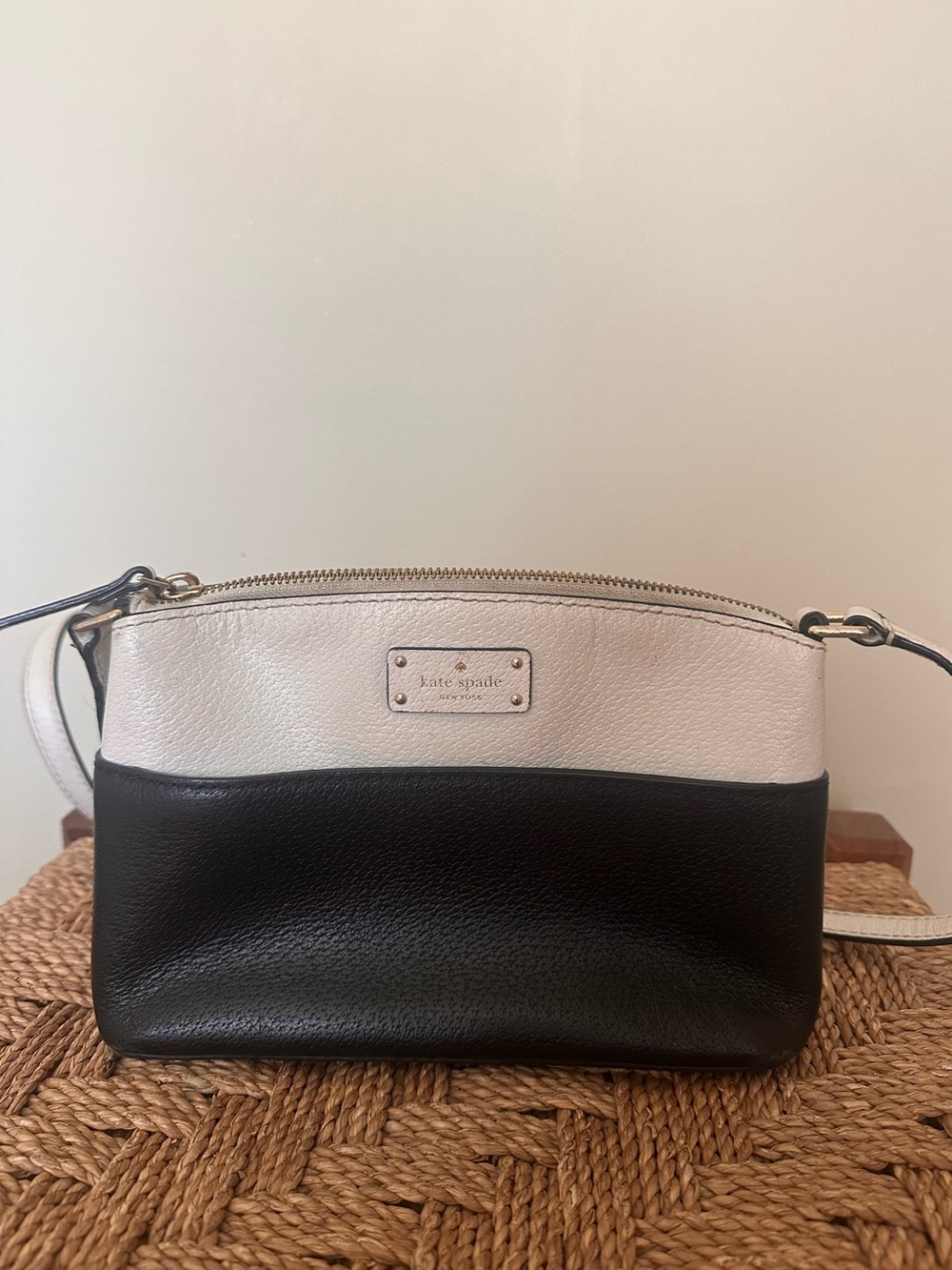 kate spade Black and White Two-Tone Leather Crossbody